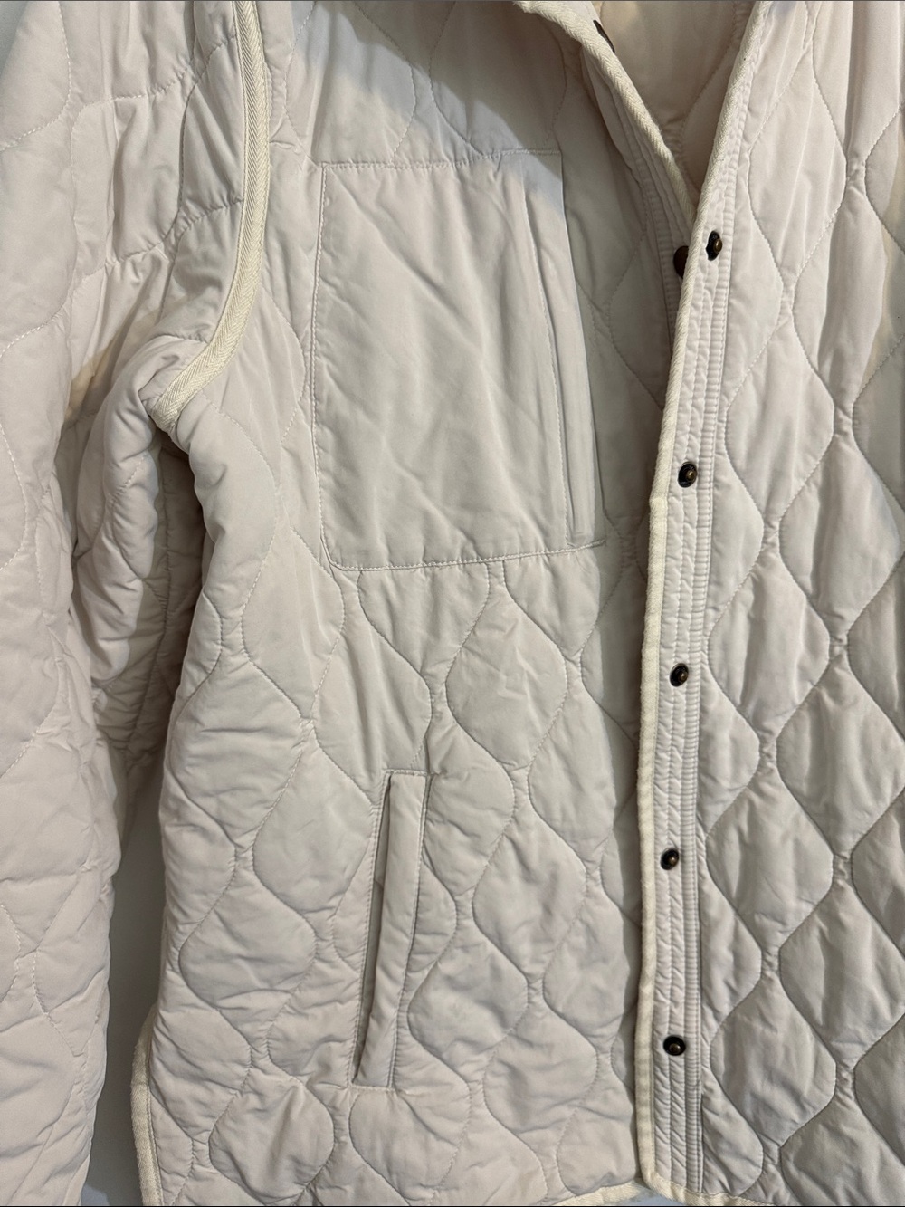 Garnet Hill Quilted Jacket in Cream - Picture 4 of 9